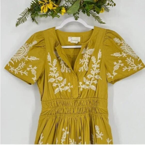 Anthropologie The Somerset Dress Small Embroidered Forest Fairy Maxi Boho Grunge - Picture 5 of 16